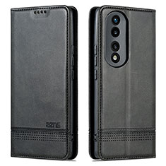 Coque Portefeuille Livre Cuir Etui Clapet YZ1 pour Huawei Honor 90 Pro 5G Noir