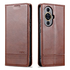 Coque Portefeuille Livre Cuir Etui Clapet YZ1 pour Huawei Nova 11 Pro Marron