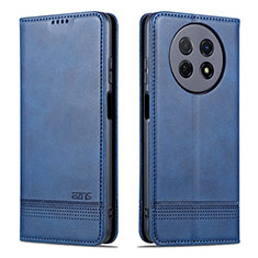 Coque Portefeuille Livre Cuir Etui Clapet YZ1 pour Huawei Nova Y91 Bleu