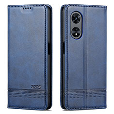 Coque Portefeuille Livre Cuir Etui Clapet YZ1 pour Oppo A78 5G Bleu