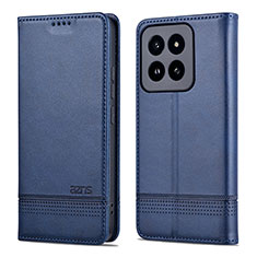 Coque Portefeuille Livre Cuir Etui Clapet YZ1 pour Xiaomi Mi 14 Pro 5G Bleu