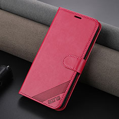 Coque Portefeuille Livre Cuir Etui Clapet YZ3 pour Apple iPhone 14 Plus Rose Rouge