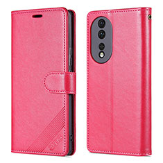 Coque Portefeuille Livre Cuir Etui Clapet YZ3 pour Huawei Honor 90 5G Rose Rouge