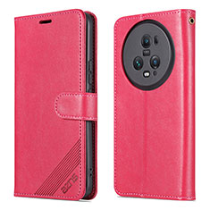 Coque Portefeuille Livre Cuir Etui Clapet YZ3 pour Huawei Honor Magic5 Pro 5G Rose Rouge