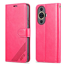 Coque Portefeuille Livre Cuir Etui Clapet YZ3 pour Huawei Nova 11 Pro Rose Rouge