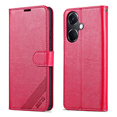 Coque Portefeuille Livre Cuir Etui Clapet YZ3 pour OnePlus Nord CE 3 5G Rose Rouge