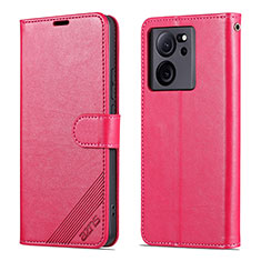 Coque Portefeuille Livre Cuir Etui Clapet YZ3 pour Xiaomi Mi 13T 5G Rose Rouge