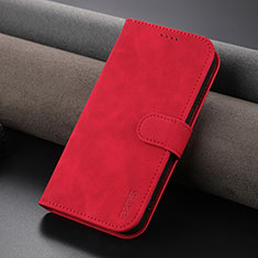 Coque Portefeuille Livre Cuir Etui Clapet YZ5 pour Apple iPhone 15 Pro Rose Rouge