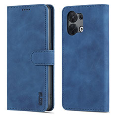 Coque Portefeuille Livre Cuir Etui Clapet YZ5 pour Oppo Reno9 5G Bleu