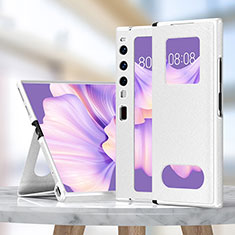Coque Portefeuille Livre Cuir Etui Clapet ZL1 pour Huawei Mate Xs 2 Blanc