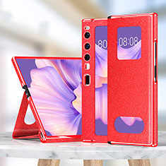 Coque Portefeuille Livre Cuir Etui Clapet ZL1 pour Huawei Mate Xs 2 Rouge