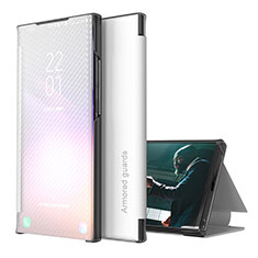 Coque Portefeuille Livre Cuir Etui Clapet ZL1 pour Samsung Galaxy A12 5G Argent