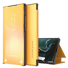 Coque Portefeuille Livre Cuir Etui Clapet ZL1 pour Samsung Galaxy A12 5G Jaune