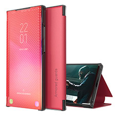 Coque Portefeuille Livre Cuir Etui Clapet ZL1 pour Samsung Galaxy A12 Nacho Rouge