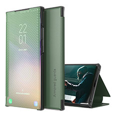Coque Portefeuille Livre Cuir Etui Clapet ZL1 pour Samsung Galaxy A12 Nacho Vert