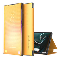 Coque Portefeuille Livre Cuir Etui Clapet ZL1 pour Samsung Galaxy A21s Jaune