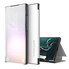 Coque Portefeuille Livre Cuir Etui Clapet ZL1 pour Samsung Galaxy A42 5G Argent