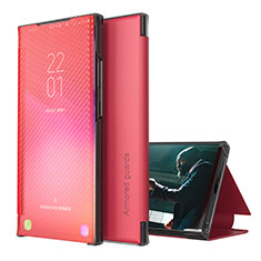 Coque Portefeuille Livre Cuir Etui Clapet ZL1 pour Samsung Galaxy A42 5G Rouge