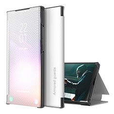 Coque Portefeuille Livre Cuir Etui Clapet ZL1 pour Samsung Galaxy A50 Argent