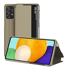 Coque Portefeuille Livre Cuir Etui Clapet ZL1 pour Samsung Galaxy A52s 5G Or