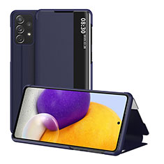 Coque Portefeuille Livre Cuir Etui Clapet ZL1 pour Samsung Galaxy A72 4G Bleu