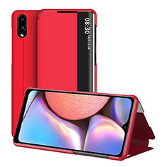 Coque Portefeuille Livre Cuir Etui Clapet ZL1 pour Samsung Galaxy M01s Rouge