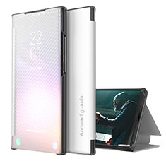 Coque Portefeuille Livre Cuir Etui Clapet ZL1 pour Samsung Galaxy M02 Argent