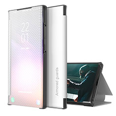 Coque Portefeuille Livre Cuir Etui Clapet ZL1 pour Samsung Galaxy M21s Argent