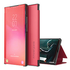 Coque Portefeuille Livre Cuir Etui Clapet ZL1 pour Samsung Galaxy M31 Prime Edition Rouge