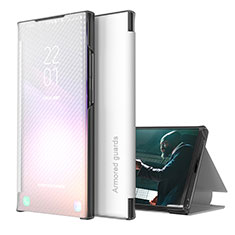 Coque Portefeuille Livre Cuir Etui Clapet ZL1 pour Samsung Galaxy M32 5G Argent