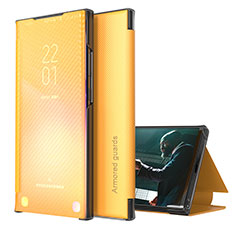 Coque Portefeuille Livre Cuir Etui Clapet ZL1 pour Samsung Galaxy M32 5G Jaune