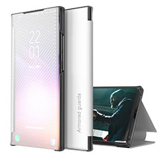 Coque Portefeuille Livre Cuir Etui Clapet ZL1 pour Samsung Galaxy S20 5G Argent