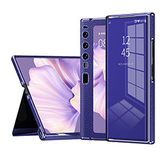 Coque Portefeuille Livre Cuir Etui Clapet ZL2 pour Huawei Mate Xs 2 Bleu