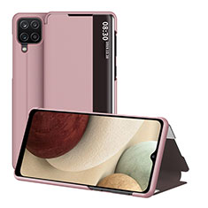 Coque Portefeuille Livre Cuir Etui Clapet ZL2 pour Samsung Galaxy A12 5G Or Rose