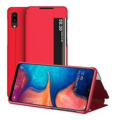 Coque Portefeuille Livre Cuir Etui Clapet ZL2 pour Samsung Galaxy A20e Rouge