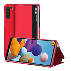 Coque Portefeuille Livre Cuir Etui Clapet ZL2 pour Samsung Galaxy A21 Rouge