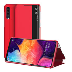Coque Portefeuille Livre Cuir Etui Clapet ZL2 pour Samsung Galaxy A50 Rouge