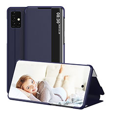 Coque Portefeuille Livre Cuir Etui Clapet ZL2 pour Samsung Galaxy A51 4G Bleu