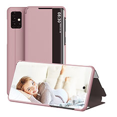 Coque Portefeuille Livre Cuir Etui Clapet ZL2 pour Samsung Galaxy A51 4G Or Rose