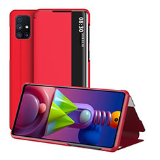Coque Portefeuille Livre Cuir Etui Clapet ZL2 pour Samsung Galaxy M51 Rouge
