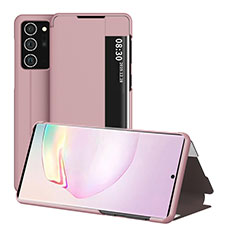 Coque Portefeuille Livre Cuir Etui Clapet ZL2 pour Samsung Galaxy Note 20 5G Or Rose