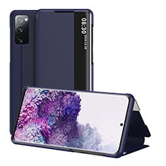 Coque Portefeuille Livre Cuir Etui Clapet ZL2 pour Samsung Galaxy S20 Lite 5G Bleu