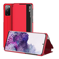Coque Portefeuille Livre Cuir Etui Clapet ZL2 pour Samsung Galaxy S20 Lite 5G Rouge