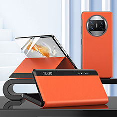 Coque Portefeuille Livre Cuir Etui Clapet ZL3 pour Huawei Mate X3 Orange