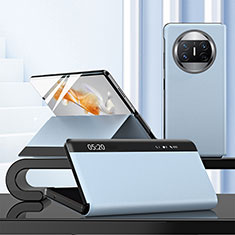 Coque Portefeuille Livre Cuir Etui Clapet ZL3 pour Huawei Mate X5 Bleu Ciel