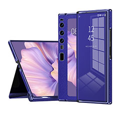 Coque Portefeuille Livre Cuir Etui Clapet ZL3 pour Huawei Mate Xs 2 Bleu