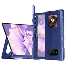 Coque Portefeuille Livre Cuir Etui Clapet ZL4 pour Huawei Mate Xs 2 Bleu