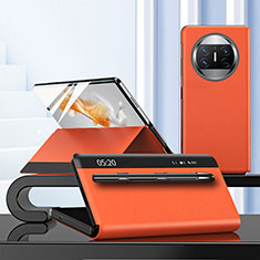 Coque Portefeuille Livre Cuir Etui Clapet ZL5 pour Huawei Mate X3 Orange