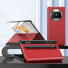 Coque Portefeuille Livre Cuir Etui Clapet ZL5 pour Huawei Mate X3 Rouge