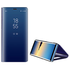 Coque Portefeuille Livre Cuir L01 pour Samsung Galaxy Note 8 Duos N950F Bleu